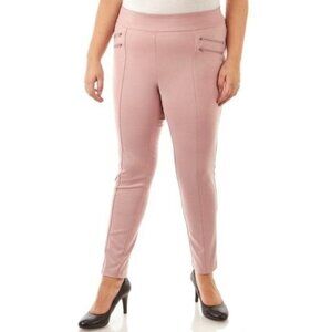 Soho Apparel Womens 3X Plus Size Slim Fit Ponte Pants with Zippers